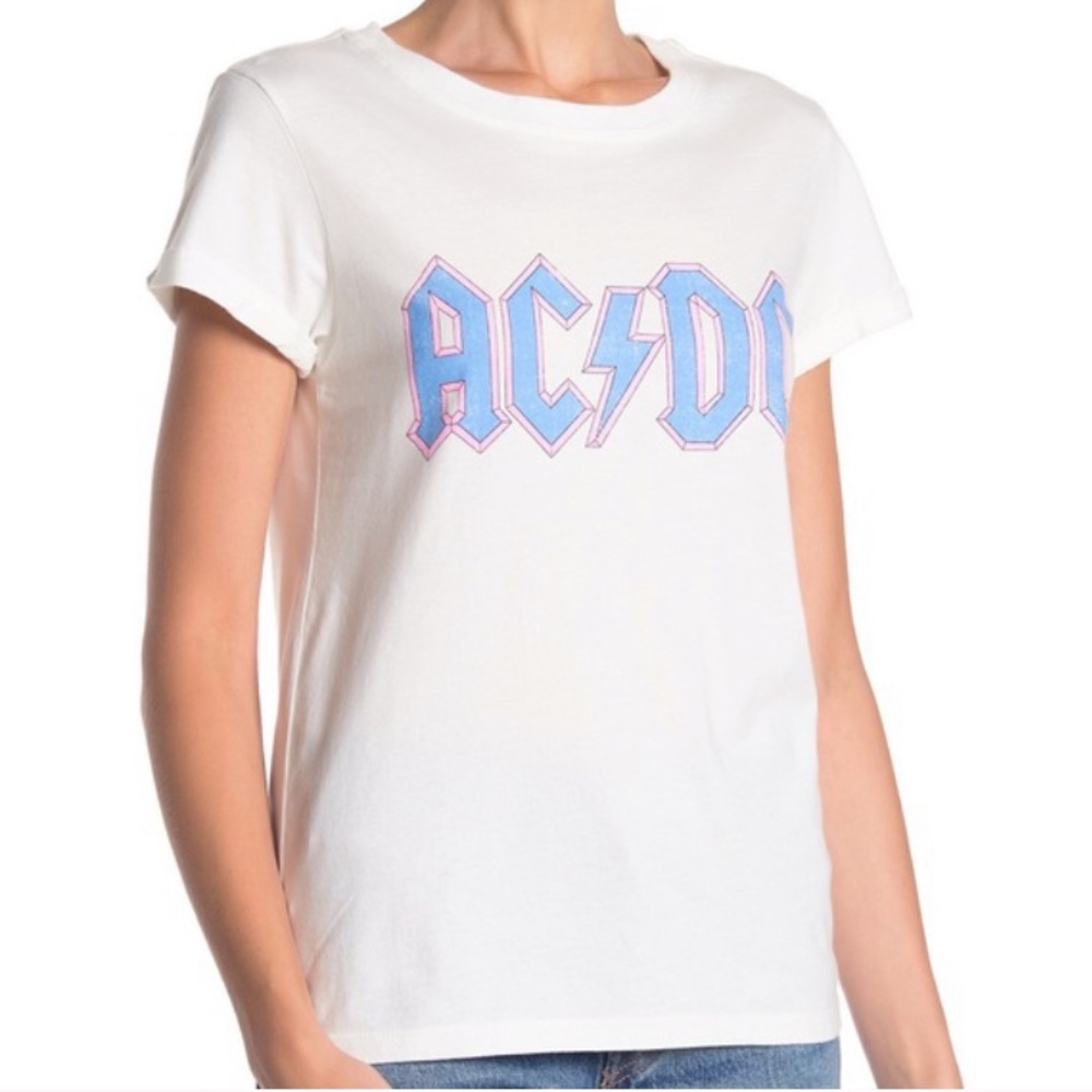 White AC/DC Band T-Shirt Medium